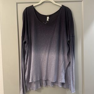 Free people longsleeve gray ombré/ dip dye/ gradient top